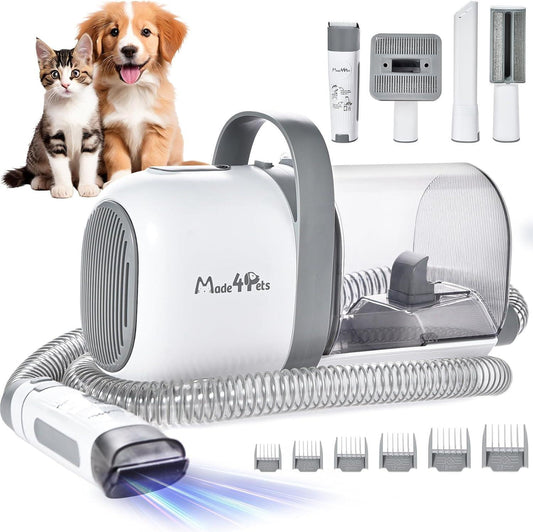All-in-One Dog Grooming Vacuum Kit – Low Noise (<56dB), Cordless Clippers, 6 Comb Attachments & 1.5L Dust Cup – Pet Hair Remover & Home Cleaner