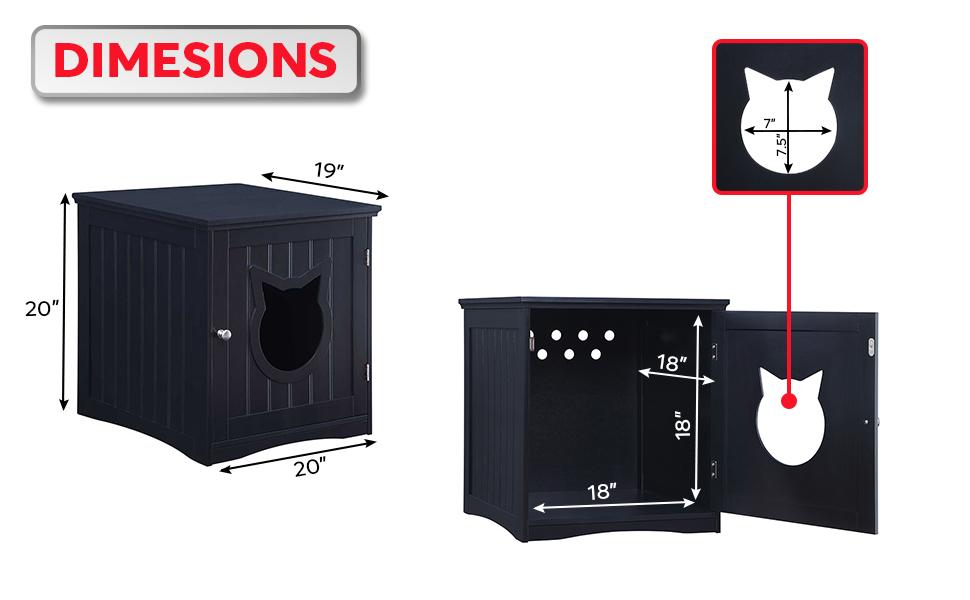 Modern Cat House Nightstand – Hidden Litter Box Enclosure & Pet Bed Side Table