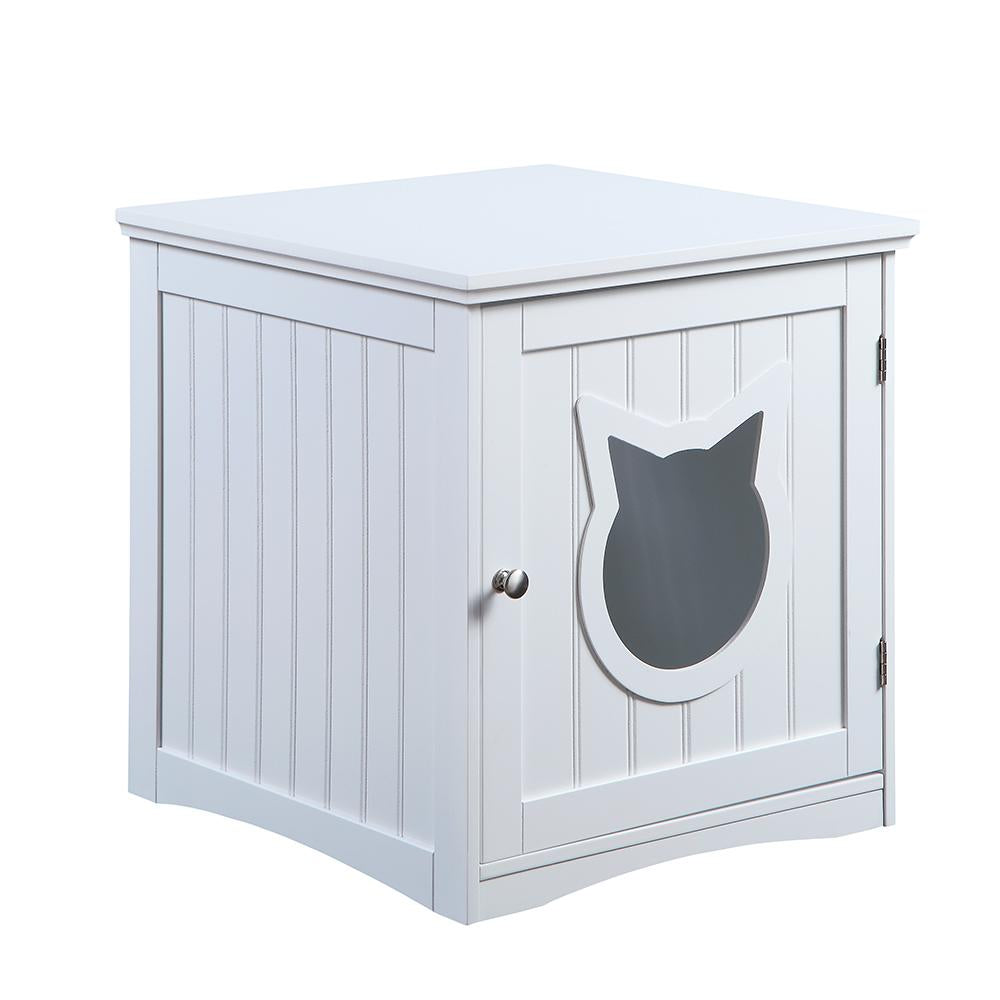 Modern Cat House Nightstand – Hidden Litter Box Enclosure & Pet Bed Side Table