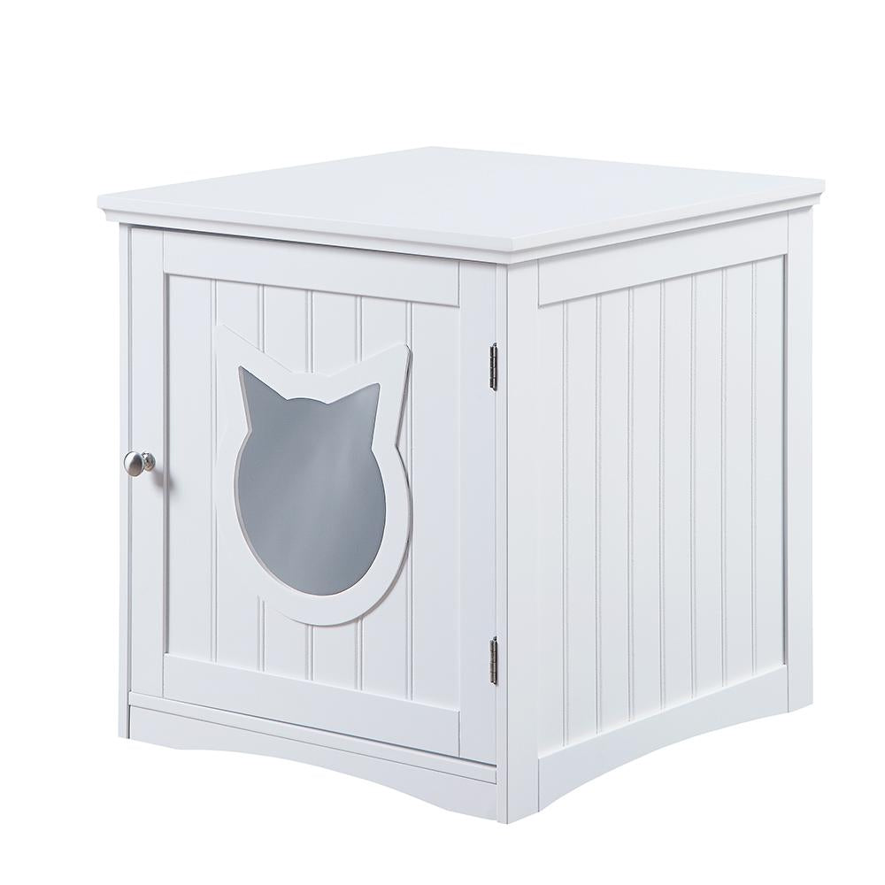 Modern Cat House Nightstand – Hidden Litter Box Enclosure & Pet Bed Side Table