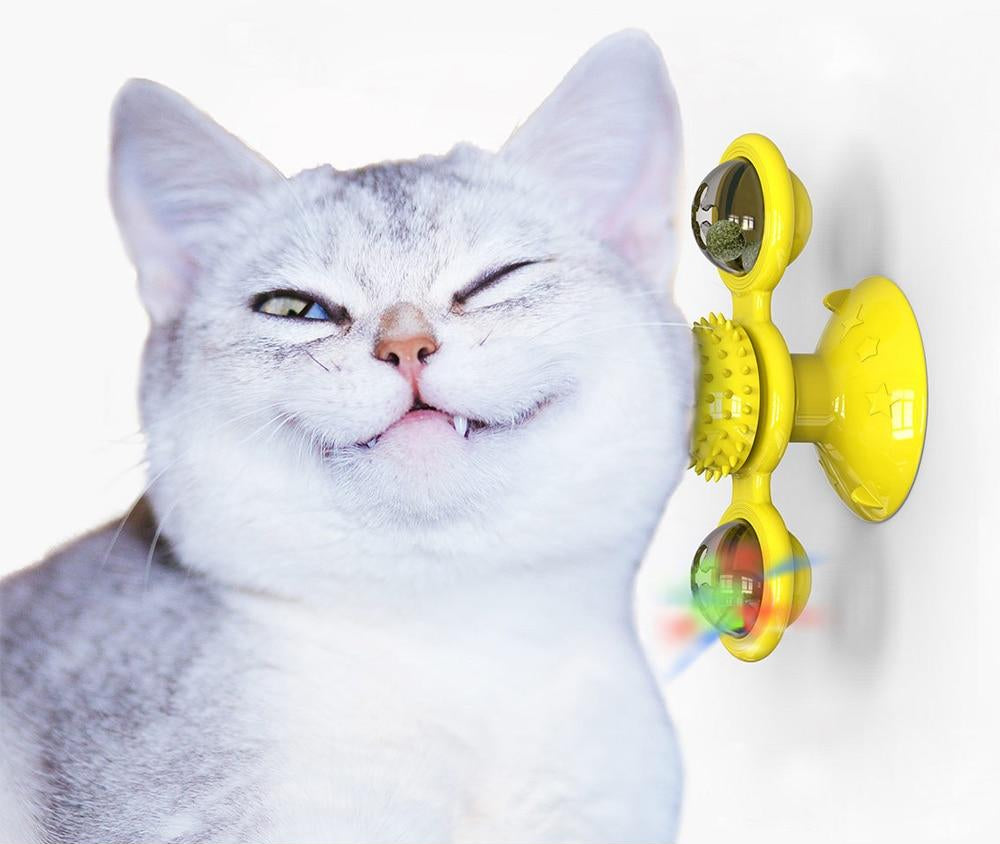 Interactive LED Whirling Windmill Cat Toy
