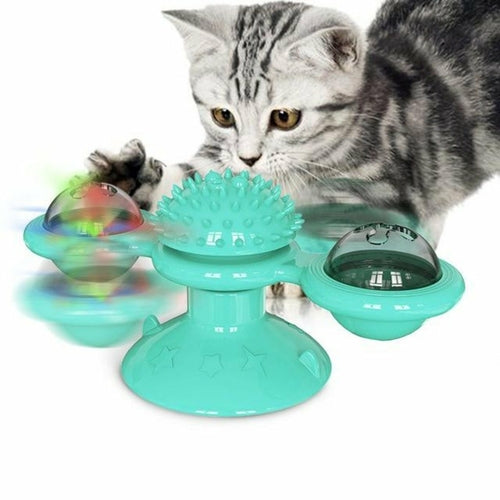 Interactive LED Whirling Windmill Cat Toy