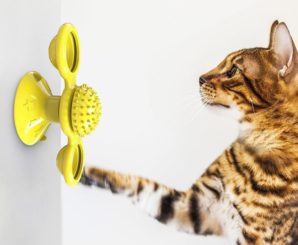 Interactive LED Whirling Windmill Cat Toy